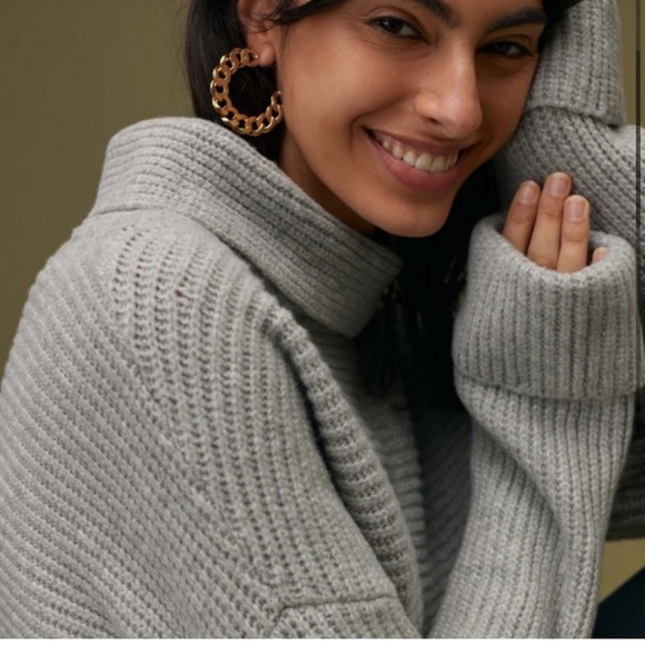NWT Anthropologie Soft Cowl Neck Sweater. Size XL. Gray color - Picture 3 of 8